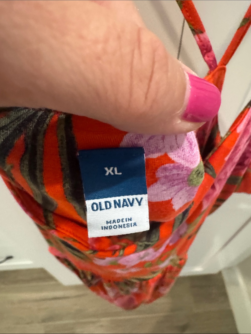 Old Navy Women’s. XL- Floral Midi Dress w/ Pink Bloom Print w/ pockets - Picture 3 of 6
